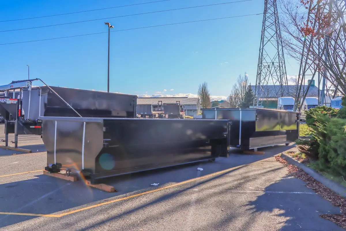 Roll-off dumpster ready for waste disposal at job site for Construction Dumpster Rental in Arvada